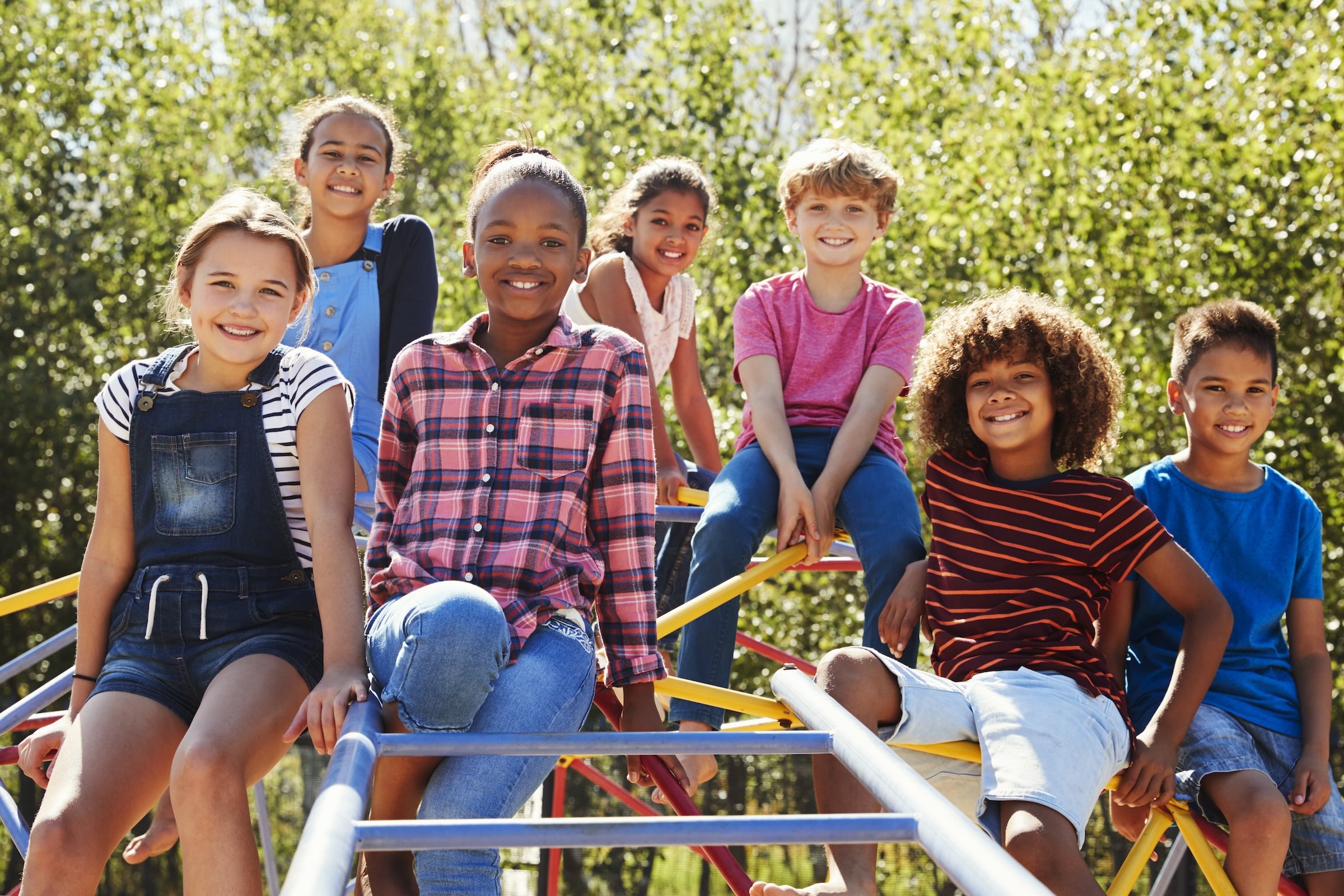 Children playing and staying active